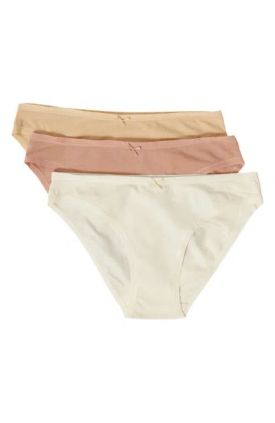 Etam Jack 3-pack Bikini Panties In White Linen