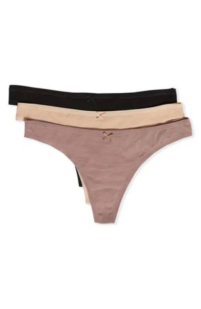 Etam Jack 3-pack Cotton Thongs In Multi