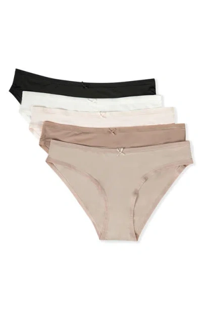 Etam Jack 5-pack Microfiber Bikini Panties In Multicolor