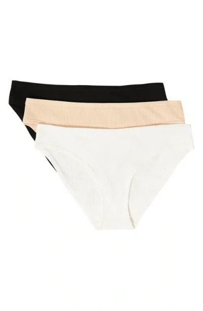 Etam John 3-pack Ribbed Bikini Briefs In Blush