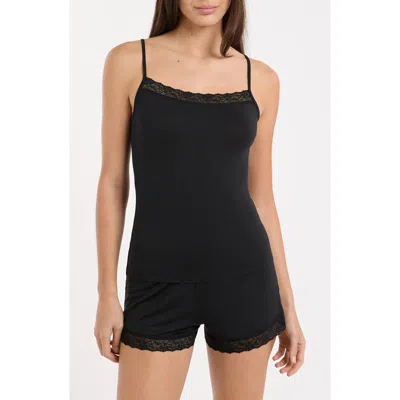 Etam Kitty Lace Trim Camisole In Black