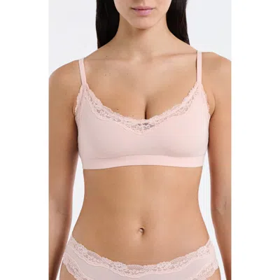 Etam Lace Trim Bralette In Pink