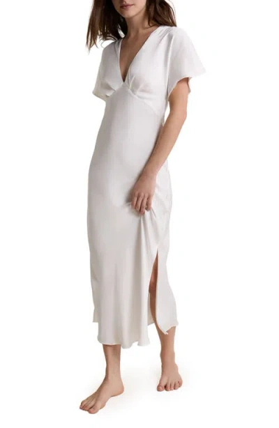Etam Marry Me Satin Maxi Nightgown In White
