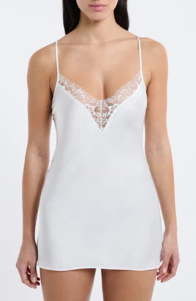 Etam Mascarade Lace Trim Satin Chemise In Multi