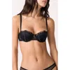 Etam Mascarade Push-up Balconette Bra In Black