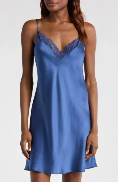 Etam Milky Lace Trim Silk Chemise In Multi