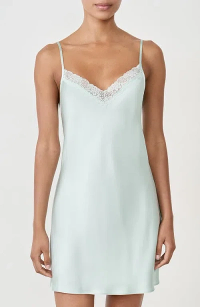 Etam Milky Lace Trim Washable Silk Camisole In Blue
