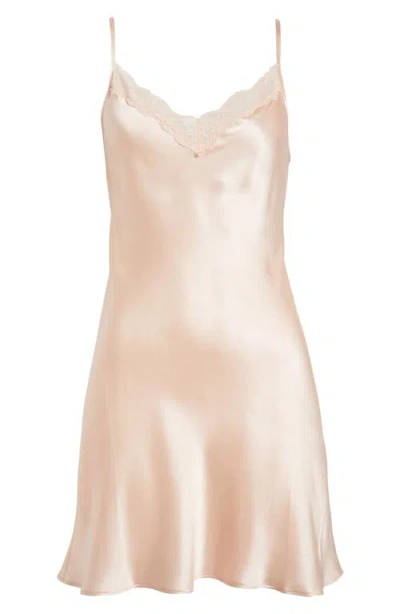 Etam Milky Lace Trim Washable Silk Camisole In Pink