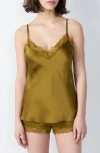 Etam Milky Silk Camisole In Brown