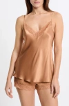 Etam Milky Silk Camisole In Brown