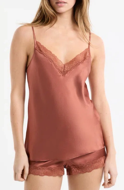 Etam Milky Silk Camisole In Brown