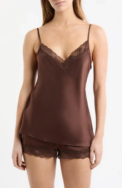 Etam Milky Silk Camisole In Burgundy