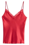 Etam Milky Silk Camisole In Cardinal