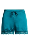 Etam Milky Silk Pajama Shorts In Anise Absinthe
