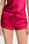 Etam Milky Silk Pajama Shorts In Purple