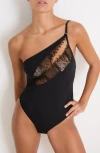 Etam Mysterieuse Lace Inset Bodysuit In Black