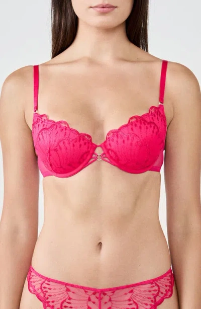 Etam Nayade N°4 Classique Embroidered Underwire Bra In Pink