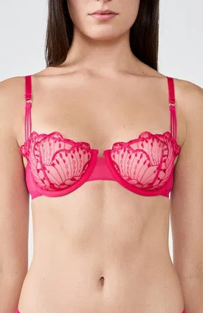 Etam Nayade Underwire Balconette Bra In Red