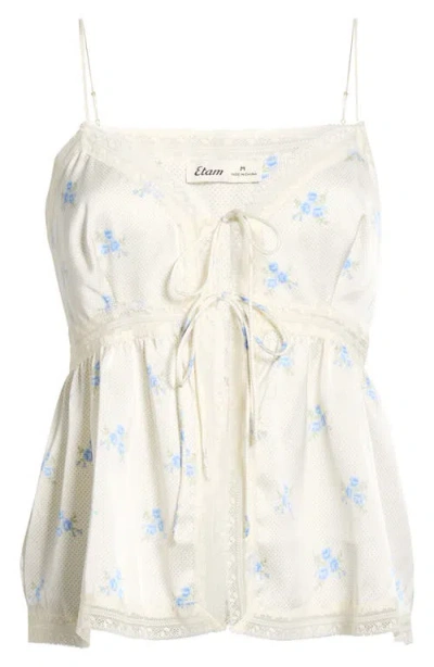Etam Noreen Tie Front Pajama Camisole In White
