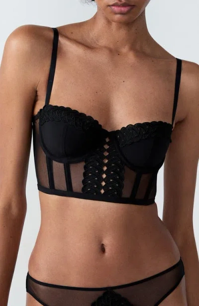 Etam Obsession Underwire Bustier In Black
