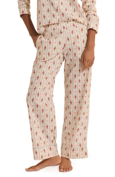 Etam Orea Swiss Dot Cotton Pajama Pants In Multi