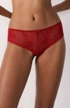 Etam Panama Lace Briefs In Cardinal