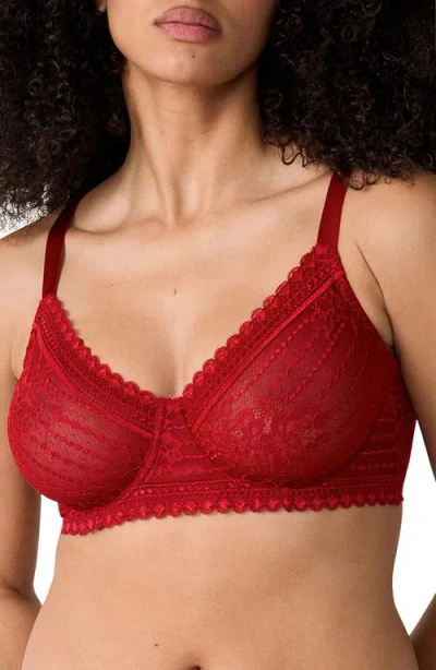 Etam Panama Underwire Minimizer Bra In Red
