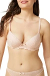 Etam Panama Underwire Plunge Push-up Bra In Blush