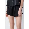 Etam Pearly Silk Pajama Shorts In Black