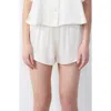 Etam Pearly Silk Pajama Shorts In White