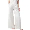 Etam Pearly Silk Wide Leg Pajama Pants In White