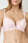Etam Prelude Classique Embroidered Underwire Bra In Pink