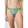 Etam Prelude Embroidered Thong In Green