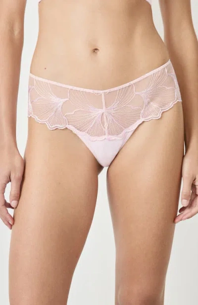 Etam Prelude Embroidered Tulle Hipster Panties In Pink