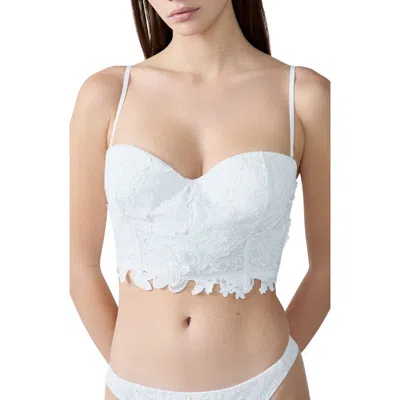 Etam Promesse Embroidered Bustier In White