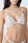 Etam Ps I Love You Triangle Bralette In White