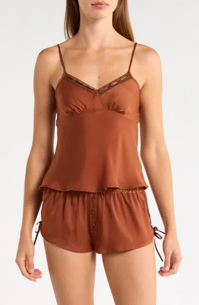 Etam Robin Sleep Shorts In Brown