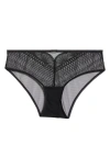 Shop Etam Rosace Embroidered Tulle Shorty Briefs In Black