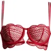 Etam Rosace Underwire Balconette Bra In Red