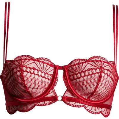 Etam Rosace Underwire Balconette Bra In Red