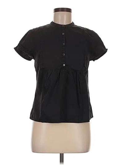 Pre-owned Etam Short Sleeve Blouse In Black