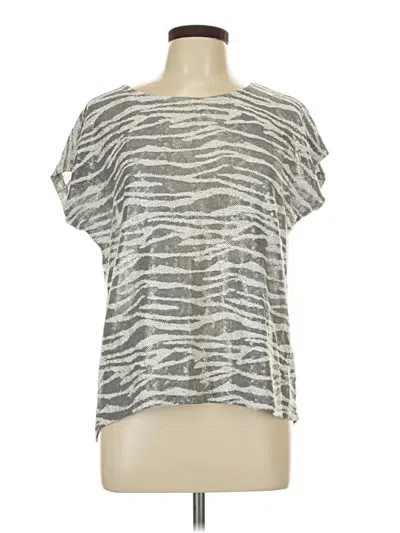 Pre-owned Etam Short Sleeve Top Silver One Shoulder Neckline Tops