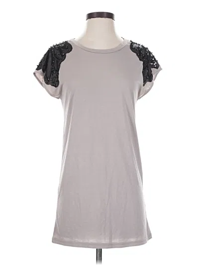 Pre-owned Etam Short Sleeve Top Tan Cold Shoulder Neckline Tops