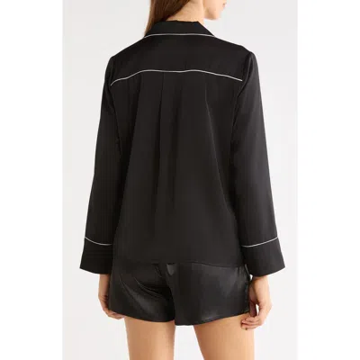 Etam Sleepover Long Sleeve Nightshirt In Black