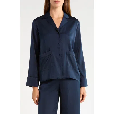 Etam Sleepover Long Sleeve Nightshirt In Blue