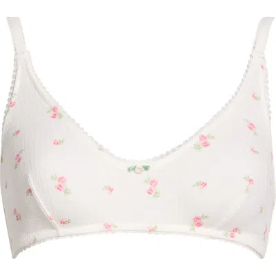 Etam Sleepover Stretch Cotton Bralette In White