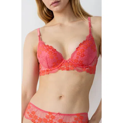 Etam Somptueuse No. 2 Underwire Plunge Push-up Bra In Pink