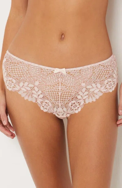 Etam Success Lace Shorty Briefs In Powder Pink