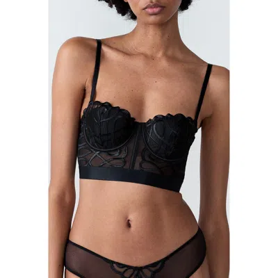 Etam Suspense Underwire Bustier In Black