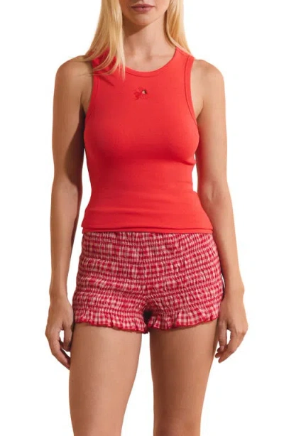Etam Trefle Sleep Tank In Red